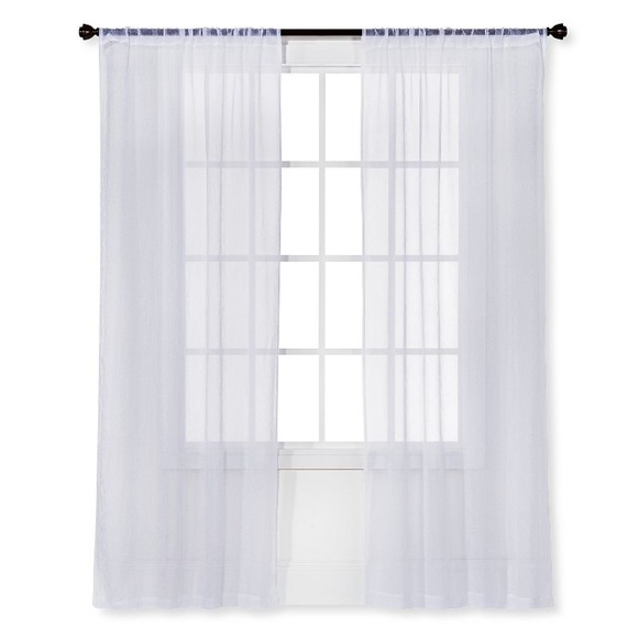 1pc Sheer Crinkle Window Curtain Panel White - Picture 1 of 1